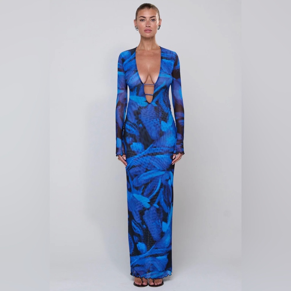 RESA Vibrant Blue Long Sleeve Dress